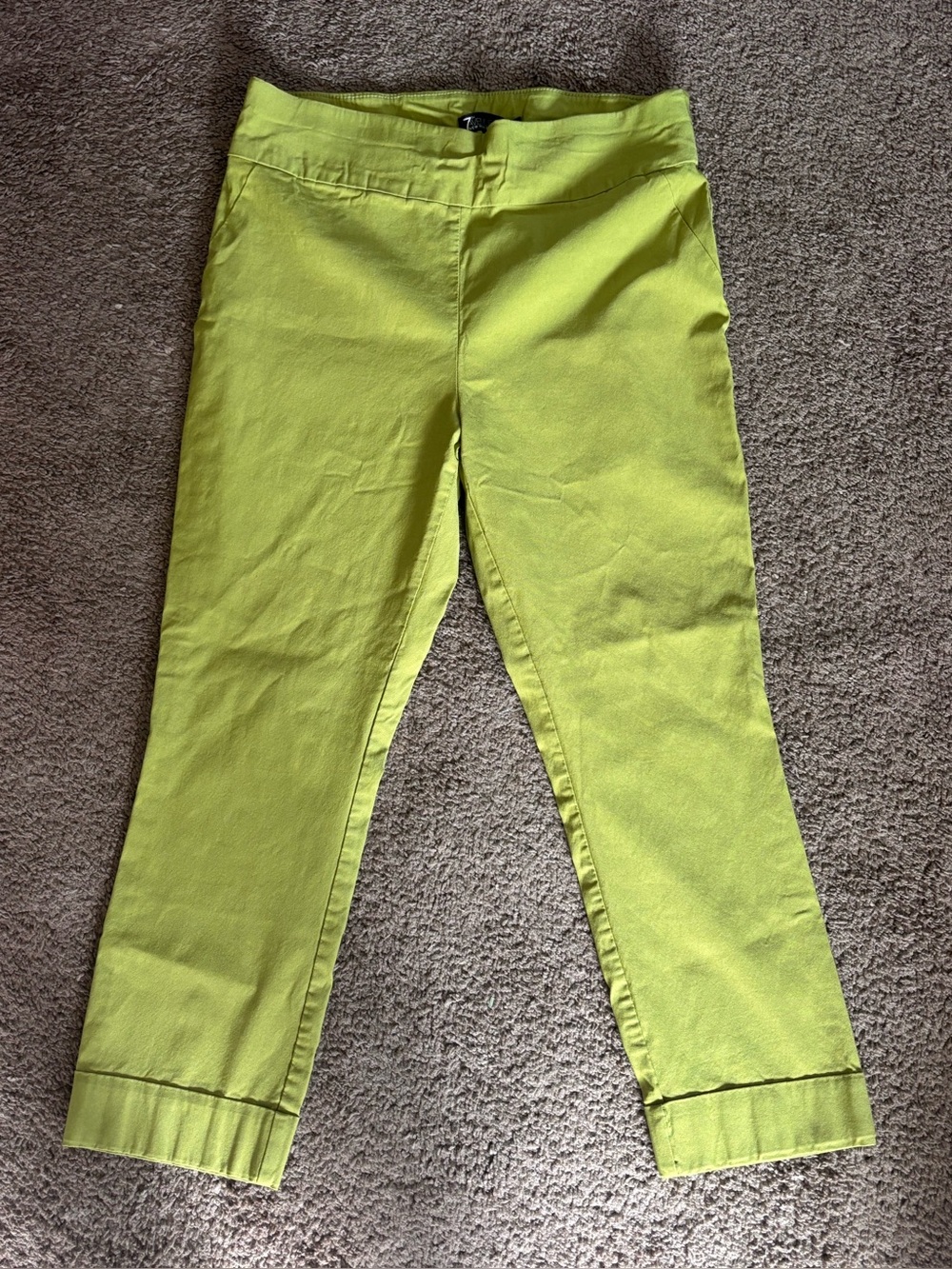 NY&Co Women’s' Lime Green Stretch Capri Pants Size L